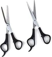 Healeved 1 Set Professional Hairdressing Scissor Ergonomic Handle Tools for Barber and Home Use Corrosion Shears Complete Kit for Hair Styling Black