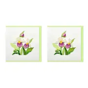 2x Boyle Handmade Paper Quilled 15x15cm Celebration/Gift Greeting Card Orchid