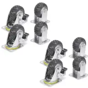 8-Pack 4" Swivel / Fixed Casters Wheels Furniture Chair Wheels w/ Lock Brake