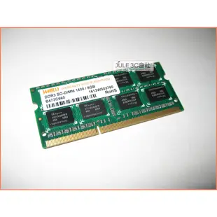 JULE 3C會社-瑞傳科技Waris DDR3 1600 8G 8G 1.5V/Hynix 雙面顆粒/筆電 記憶體