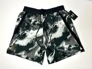 Under Armour Men's UA Run Anywhere Shorts Black White Marble Pattern Size Large