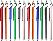 Stylus Pen, 12 Pcs Multifunctional 3 in 1 Phone Holder + Capacitive Stylus + Ballpoint Pens, Mobile Phone Stand Stylus Pens for All Touch Screen Device, Phones, Tablet and Computer (Style 2)