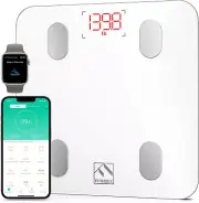 Bluetooth Smart Body Fat Scale Digital Bathroom Weight & Health Monitor w/ App