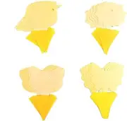Allein 24 Pieces Yellow Stickers, Yellow Boards Small, Plug-in Fly Trap, Patterned Fly Trap Against Fungus Gnats, Aphids, Mining Flies and White Flies for Indoor Plants and Includes 24 Cable Ties