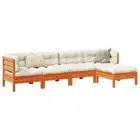 Wooden Garden Sofa Set Outdoor Lounge Couch With Cushions Patio Furniture 5PCS