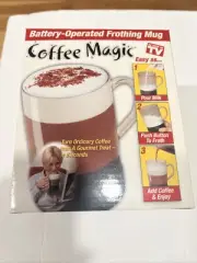 NIB-COFFEE MAGIC AS SEEN ON TV Battery Operated Frothing Whisk Mini Mixer Mug.