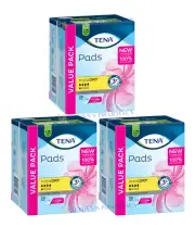 3 x TENA Pad InstaDry up to 12 Hours Secure Standard Length 20 Pack = 60 Pads