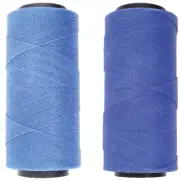 2 Knot It Waxed Polyester Cord 1mm Diameter 144M Spools (Azure Blue, Blue)