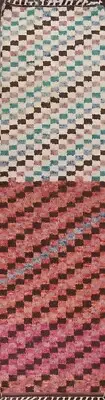 Geometric Modern Moroccan Berber Oriental Runner Rug Handmade Plush Wool 3'x13'