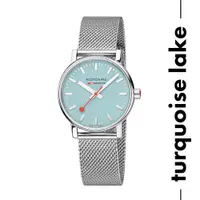 在飛比找ETMall東森購物網優惠-MONDAINE 瑞士國鐵 evo2 時光走廊腕錶 Turq