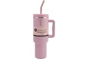 Insulated Tumbler with Handle & Straw (Rose) - 1.8L