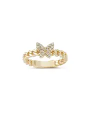 Ember Fine Jewelry 14K 0.11 ct. tw. Diamond Curb Chain Butterfly Ring