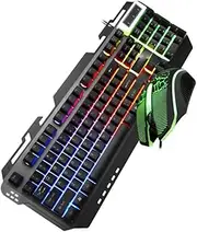 Angoily 1Set RGB Backlit Gaming Keyboard and Mouse USB Wired Backlight Office Keyboard Ergonomic Design for Fast Gameplay for Gamers and Enthusiasts