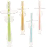 ELAYARD 4Pcs Silicone Toothbrushes for Ergonomic Design with Suction Base Soft Bristles for Gentle Cleaning Safe for Gums and Teeth for Year Olds