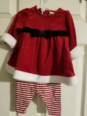 Baby Cat & Jack 3 pc set size 0-3 months NWT Christmas little Ms Claus outfit