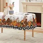 Fall Tablecloth 60×84 Inch Oval, Thanksgiving Autumn Harvest Pumpkin Mushroom Bl