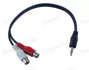 2 Pack 12 Inch 3.5MM Male To 2 RCA Female Jack Audio Cable Y Adapter(3S1-2R2-2P)