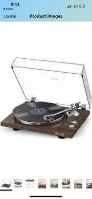 Retrolife Turntable Record Player High-Tech Belt-Driven HQ-KZ006 New In Box