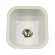 Houzer Porcela 13" Porcelain Enamel Steel Undermount Bar Sink PCB-1750 BL