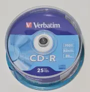 Verbatim 52x Cd-R Media - 700mb - 80min - 25 Pack Spindle *NEW*