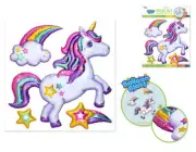 Balloon Blasts UNICORN rainbow star cloud wall stickers 4 big 3D pop-up decals