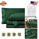 Ultra-Soft Split California King Bed Sheet Set - 5 Pieces in Heather Green