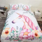 Dreamfields Single Unicorn Design Soft Quilt Doona Duvet Cover Set