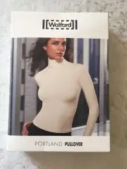 NWT Wolford Portland Pullover Turtleneck Top L Large 51161 Feather