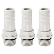 Hose Barb Fitting 11mm Barbed G1/4 Male Thread, 3 Pack Pipe Connector, Grey