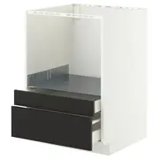 METOD / MAXIMERA base cabinet f combi micro/drawers, white/Nickebo matt anthracite, 60x60x80 cm