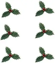 10 Sprigs of Holly & Berries Christmas Cake Decoration