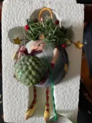 DEPT 56 Krinkles BLUE BALL GIRL ORNAMENT WITH PINEAPPLE new (T)