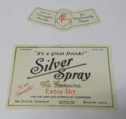Vintage FITGERS SILVER SPRAY Beer Bottle Labels 1926 Duluth MN RARE
