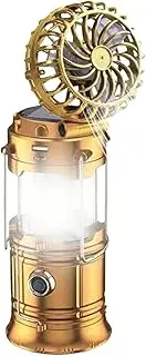 Rechargeable LED Lanterns - Camping Lanterns with Fan | Solar Camp Lamp | Outdoor Tent Fan Light | Cooling Device with Lamps for Picnic Fishing Gear Workbench Hiking Beach Barbecue