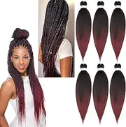 Pre stretched Braiding Hair 26'' Easy Braid 6 Packs Professional Itch Free Synthetic Fiber EZ Braids Yaki Texture Knotless Braiding Hair Extensions (1B/900)