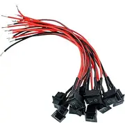 Oiyagai 10pcs AC 6A/250V 10A/125V 2 Solder SPST On/Off Mini Boat Wired Rocker Switch 2Pin Toggle SPST Switch Snap with Lines Electrical Appliances (Black)