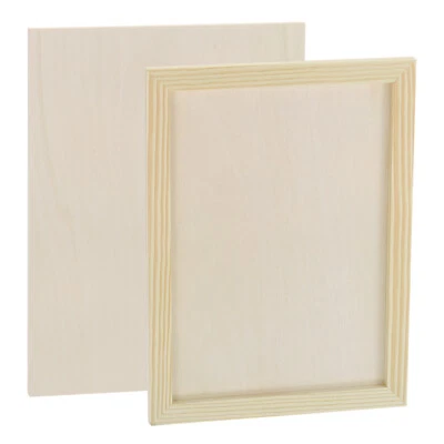 4pcs Unfinished Wood Canvas Panel 12x8" Deep 7/16" Wooden Panel Boards