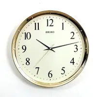 在飛比找樂天市場購物網優惠-SEIKO精工時鐘 亮眼金色邊框簡約設計掛鐘 滑動式靜音秒針