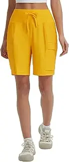 [baleaf] Hiking Shorts Women's 7 Inch Outdoor Shorts Short Bermuda Shorts Quick-Drying Women's Shorts, Light Yellow, S