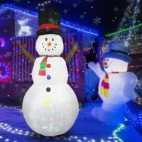 在飛比找樂天市場購物網優惠-聖誕節裝飾 跨境8尺圣誕充氣雪人燈庭院派對戶外草坪帶旋轉彩燈