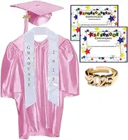 [Happy Graduates] Shiny Deluxe Graduation Sets, Graduation Cap, Gown, Tassel, Sash, Ring, Diploma