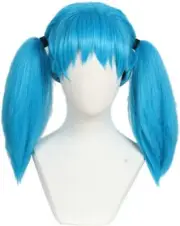 Womens Blue Ponytails Wig Costume Halloween Cosplay Wigs