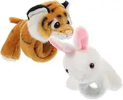 UPKOCH 2 Pack of Plush Slap Bands Animal Snap Wristbands for Boys and Girls' Parties Soft Material