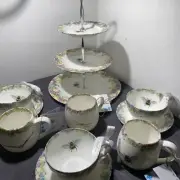 Wild Summer And Buzzing Bee 3 Tier Cake Stand (3) Saucers (3) Cups (3) Mugs