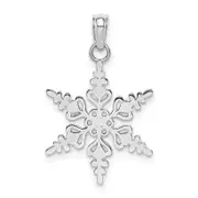 14K White Gold Polished Snowflake Charm