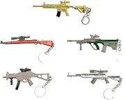 'Bandfol 5 PCS Mini Metal Gift Sniper Rifle 12cm/4.7'' Mini Guns Model Bag Accossories Pendant Keychains for Men'