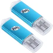Mellisso 2X USB Memory Stick Flash Pen Drive U Disk for PC TV Color:Blue Capacity:16GB
