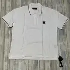 $490 Amiri Mens Large Short Sleeve Polo Shirt Qtr Button Up White AM Designer
