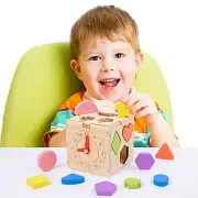 Kids Learning Sorting And Wooden Intelligence Box Geometry Shape Sorter Toy