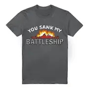 Battleship Mens You Sank My Battleship T-Shirt Charcoal M